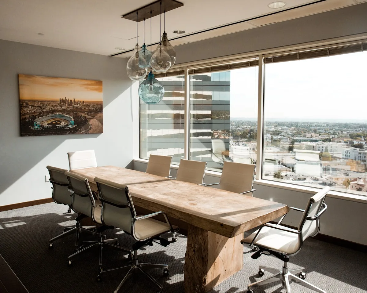 Client briefing in a conference room